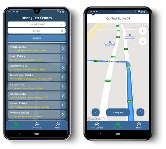 DMV driving test routes South Holland SOS