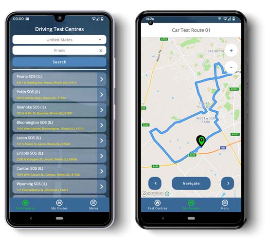 DMV driving test routes McLeansboro SOS